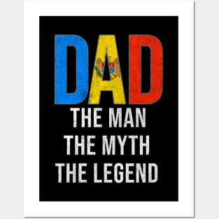 Moldovan Dad The Man The Myth The Legend - Gift for Moldovan Dad With Roots From Moldovan Posters and Art